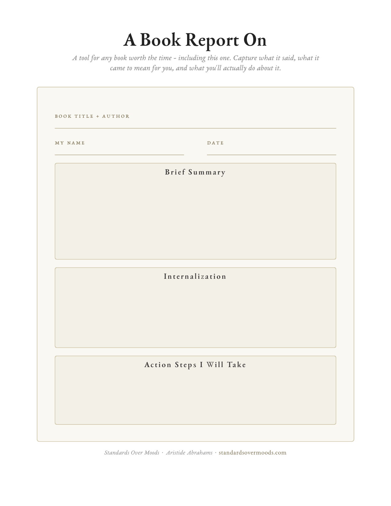 Preview of the Book Report worksheet